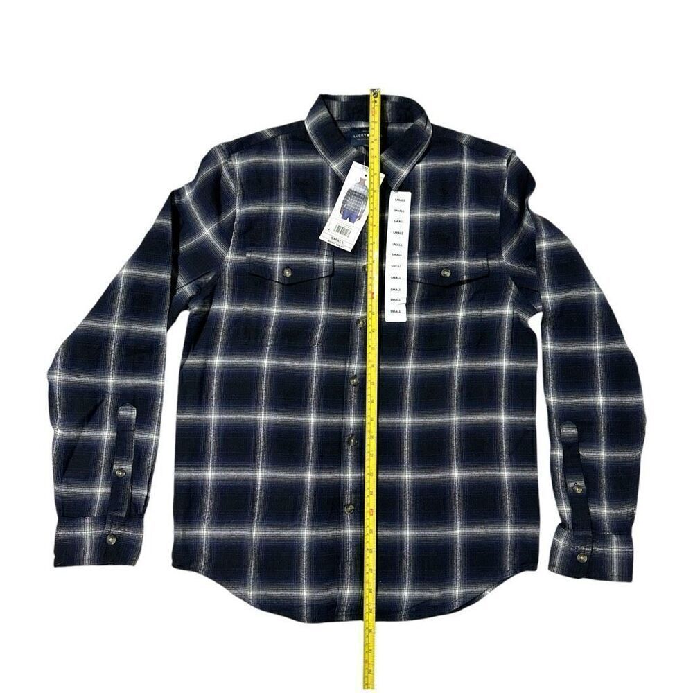 Lucky Brand Men's Flannel Dark Plaid Size Small - Picture 5 of 10